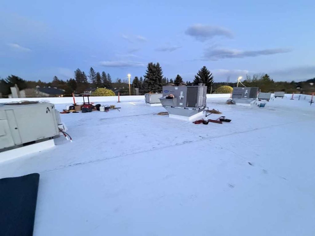 Finished commercial roof detail